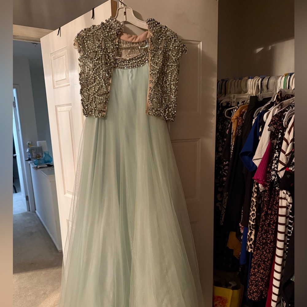 Elegant Dress with Beaded Bodice